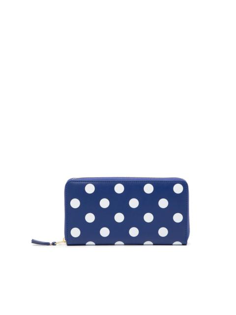 polka dot-print zip-around wallet