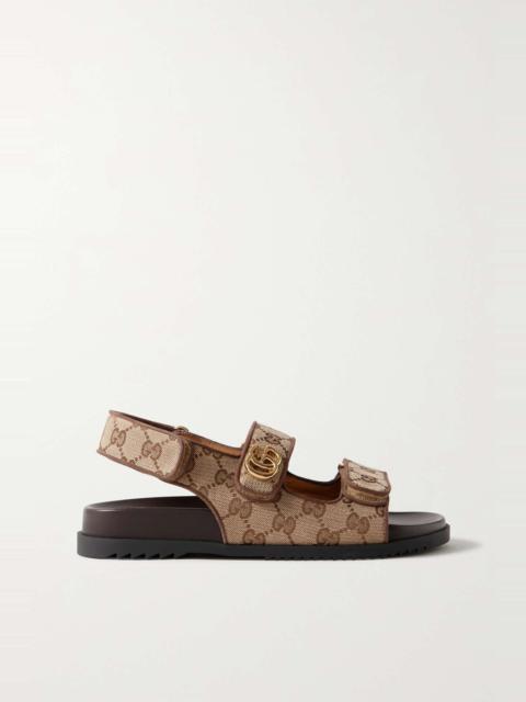 Moritz embellished canvas-jacquard slingback sandals