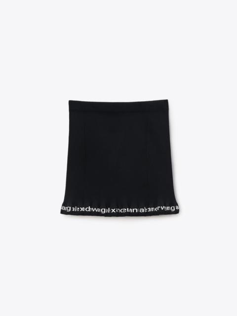 Ribbed Miniskirt With Logo