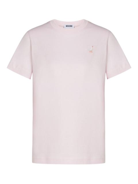 goose-embroidered T-shirt