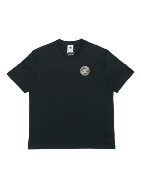 adidas originals Artist Tee Ss Pattern Printing Sports Male Black HA4703