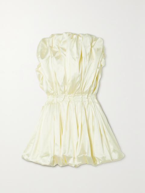 Raynara Strapless Gathered Satin Top