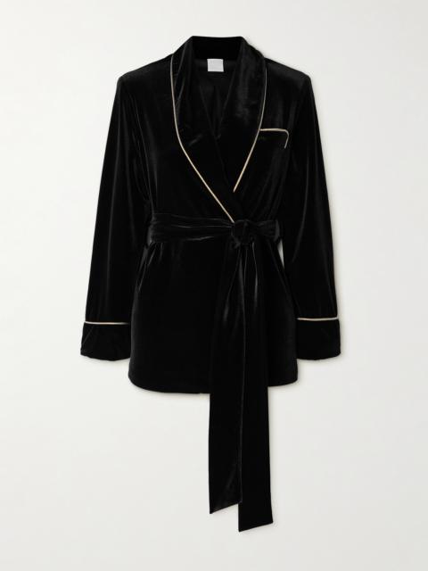 Nora Satin-trimmed Velvet Robe