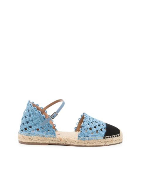 Sunburst crochet-knit espadrilles