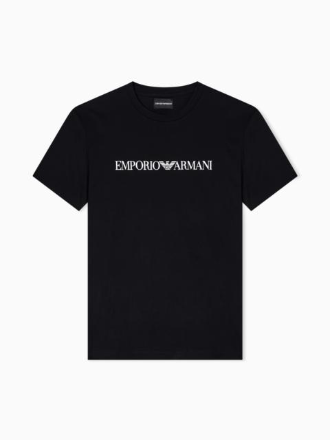 Pima-jersey T-shirt with logo print