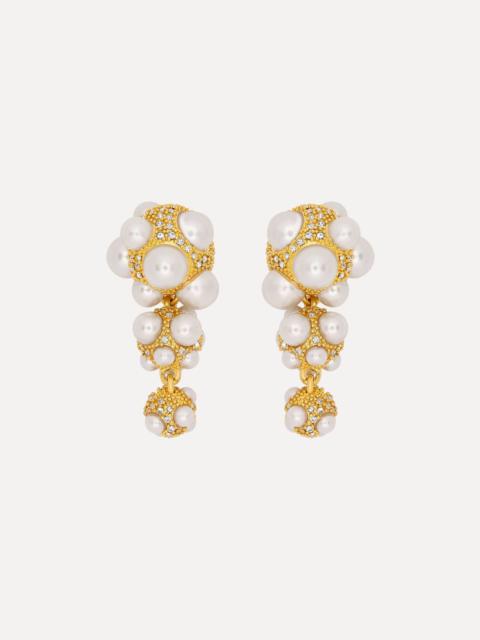 PEARL PAVÉ CLUSTER DROP EARRINGS