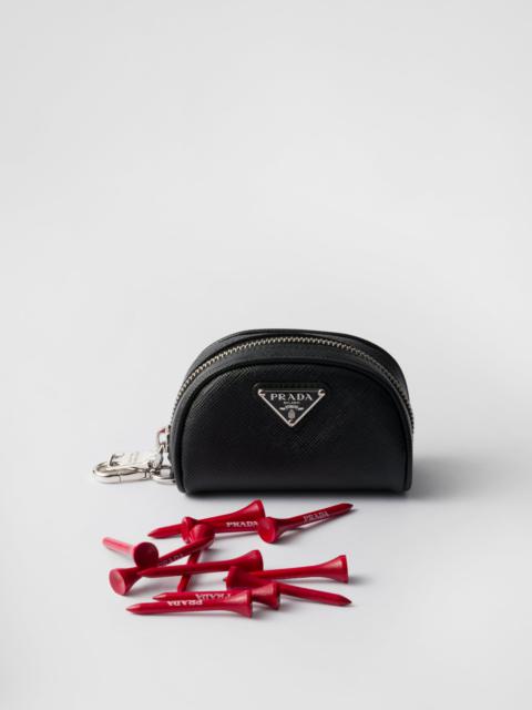 Saffiano leather golf tee case