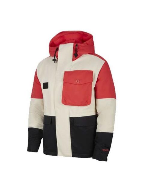 Nike Lebron Premium Utility Multiple Pockets Windproof Hooded Padded Jacket Beige Creamy DA6714-604