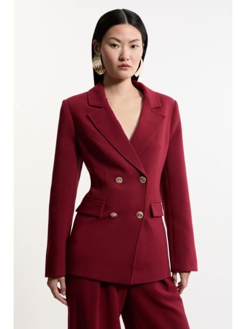 Compact Stretch Essential Tailored Doubled Breasted Blazer