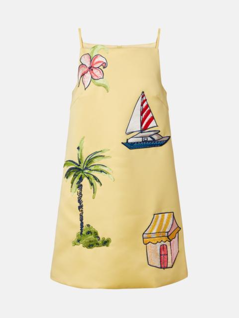 Leia beaded patch-appliqué minidress