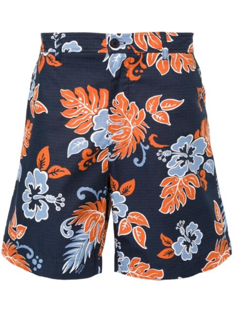 floral-print ripstop shorts