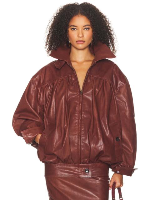 The Shirred Oversized Leather Jacket