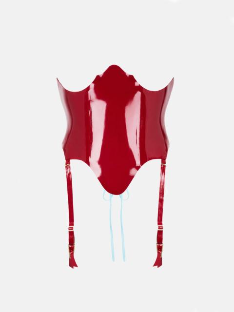 HOOK LATEX WASPIE CORSET BURGUNDY
