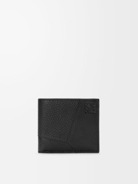 Puzzle bifold wallet in supple grained calfskin