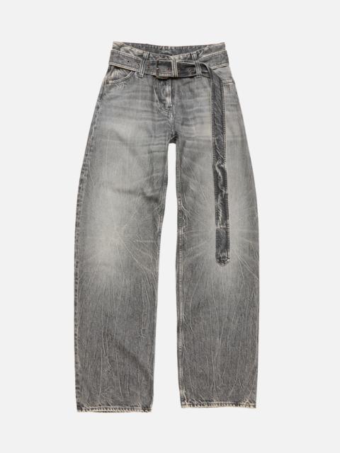 Belted jeans - Relaxed fit - Washed Black