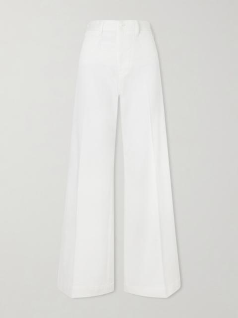 Stretch-cotton Twill Wide-leg Pants