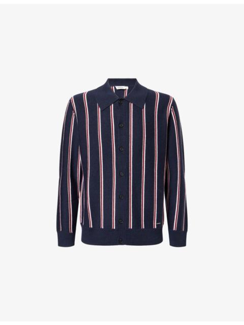 Elio Stripe-Pattern Wool Cardigan