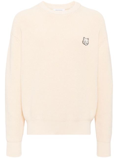 signature fox embroidery knitted jumper