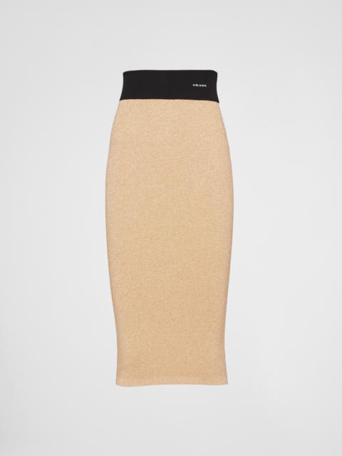 Lamé midi skirt