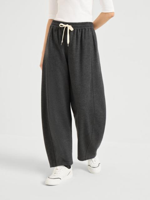 Double cashmere jersey track trousers