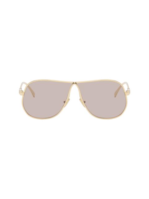 Gold Metal Aviator Sunglasses