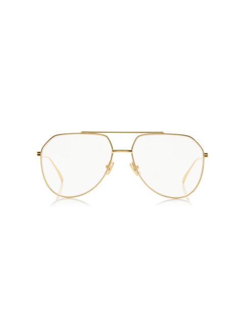 Aviator-Frame Metal Glasses gold