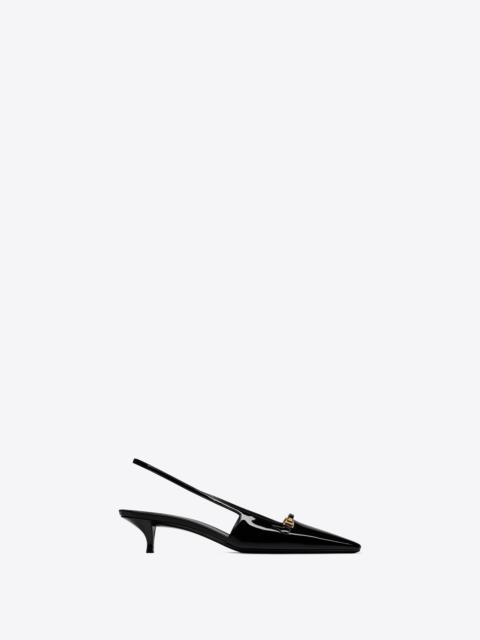 blade slingback pumps in patent leather