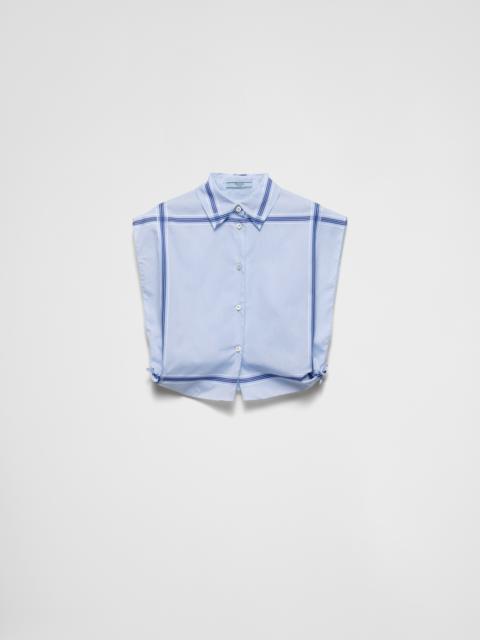 Checked cropped cotton shirt