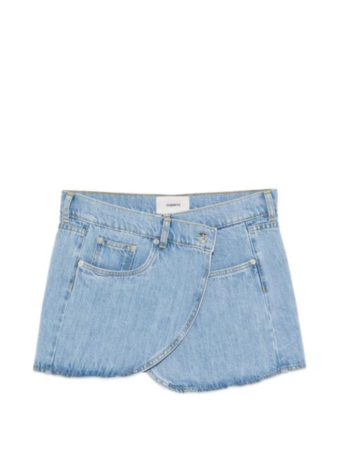 asymmetric denim skirt