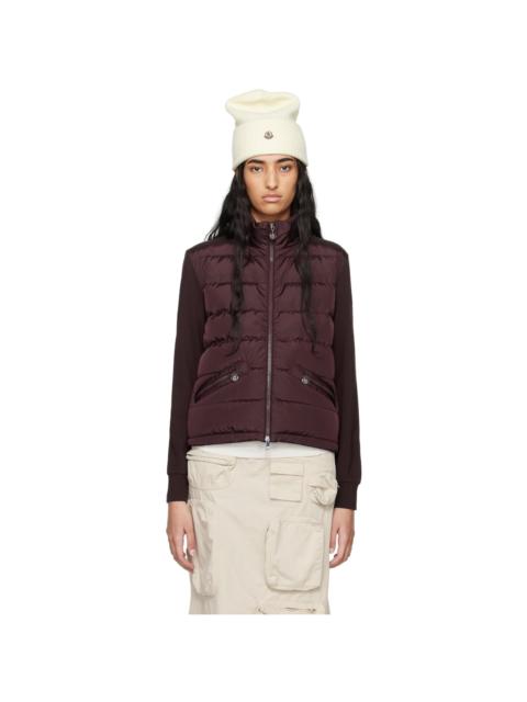 Burgundy Paneled Down Cardigan