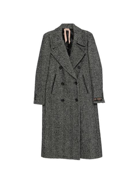 double-breasted woven coat
