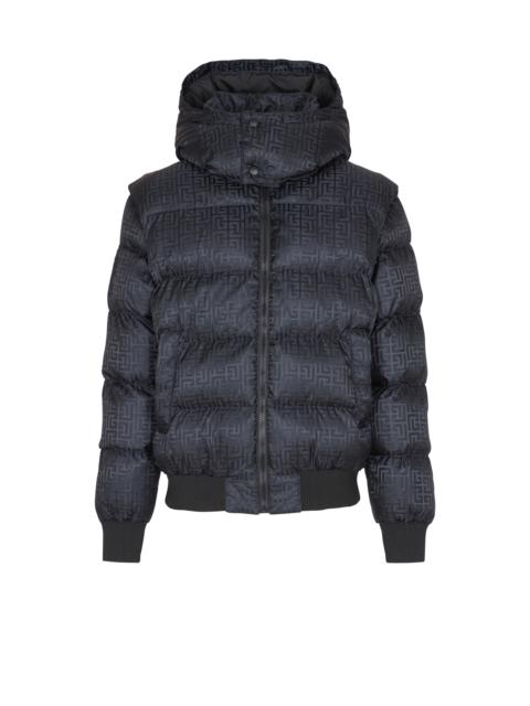 Cropped monogram jacquard padded jacket