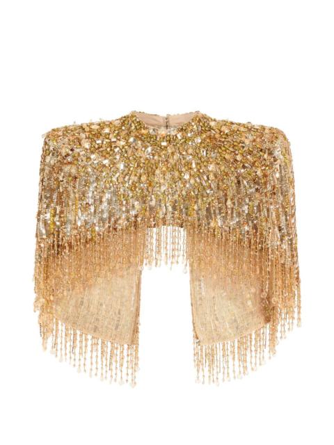 Ellen mock-neck beaded top