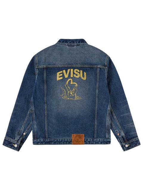 Sand Washed Crocodile Print Denim Jacket