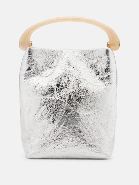 Crisp Mini metallic leather top-handle bag