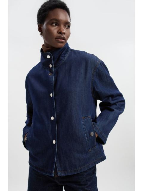 Denim Funnel Neck Jacket
