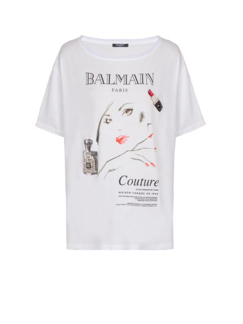 Printed Balmain Beauty T-shirt with patches