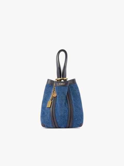 SMALL CHLOÉ SPIN TOTE BAG IN DENIM