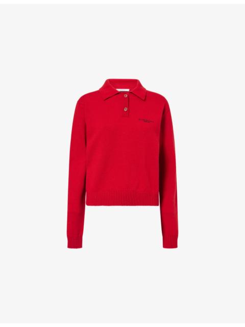 Logo-Embroidered Wool and Cashmere-Blend Polo Jumper