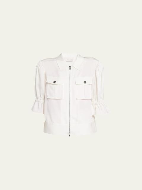 Holly Short-Sleeve Sateen Jacket