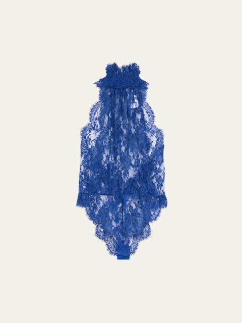 Mock-Neck Lace Bodysuit