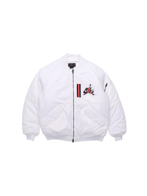 Air Jordan Wings MA-1 logo Printing Stay Warm Casual Jacket White AV2599-100