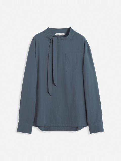 FLUID COTTON ASCOT COLLAR TOP