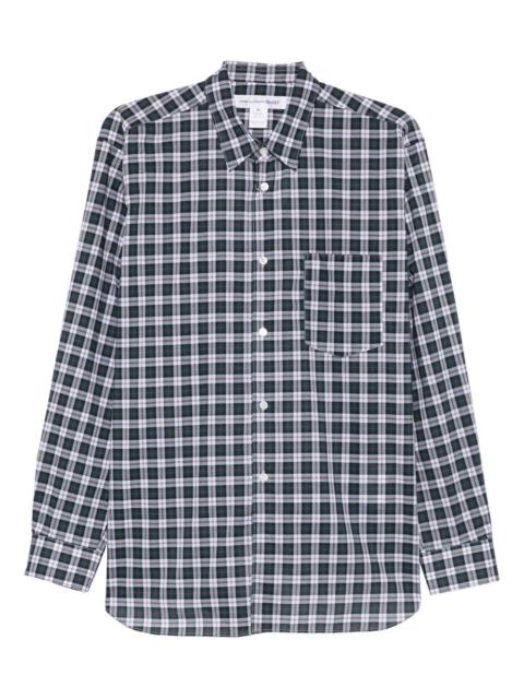 plaid-pattern pocket shirt