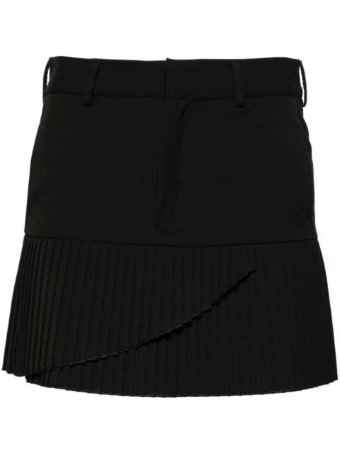 pleated twill miniskirt