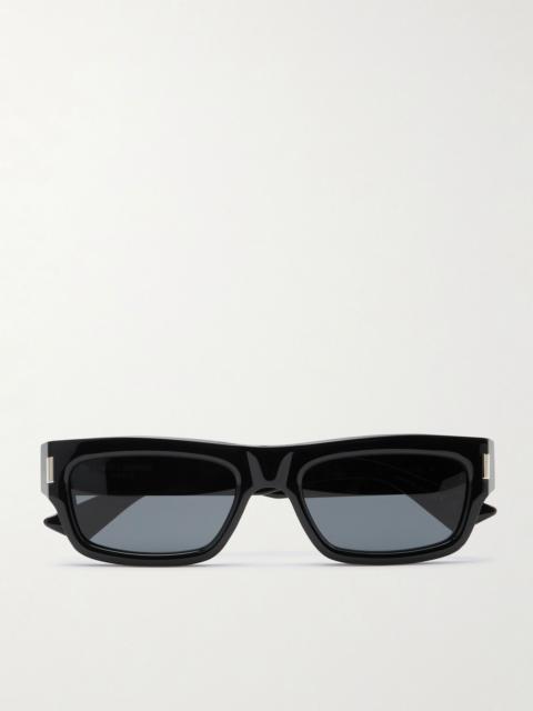 Rectangular-Frame Acetate Sunglasses Black