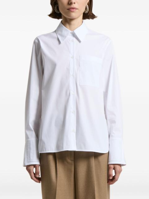 pocket-cuff cotton-blend shirt