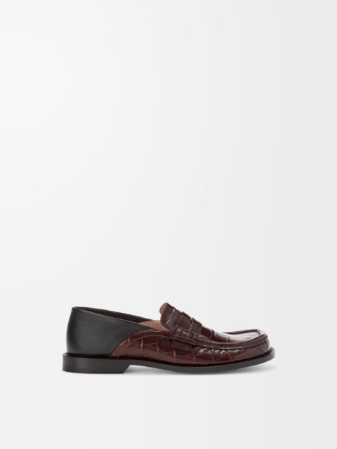 Campo flap back loafer in embossed calfskin and nappa lambskin