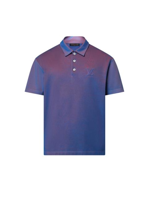 Iridescent Short-Sleeved Piqué Polo Shirt