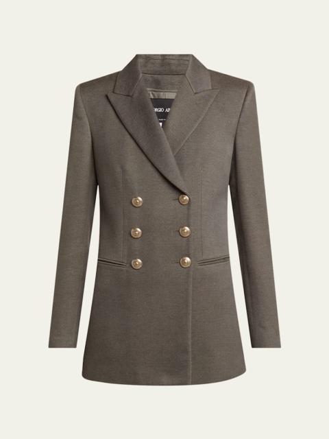 Silk Cotton Double-Breasted Blazer